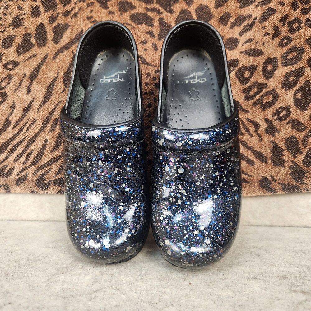 Dansko Women's Black-Multi  Clogs Shoes US Size 6.5-7 EU 37 Nurse Teacher Shoes - Picture 2 of 7